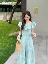 トップス ワイドパンツ 2点セット レディース デザイン性 ミントグリーン きれいめ カジュアル