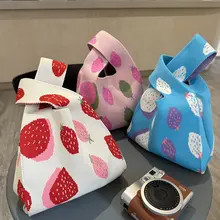 ストロベリーニット トップハンドルバッグ 韓国版かわいい