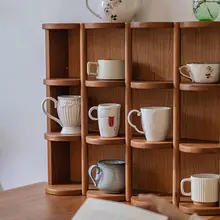 実木製 カップラック【オープンデザイン・壁掛け・コーヒーコーナー収納用】
