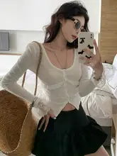 女性用 Uネックレース切替えフレアスリーブカーディガン【秋季・フィットデザイン・ハイウエスト】