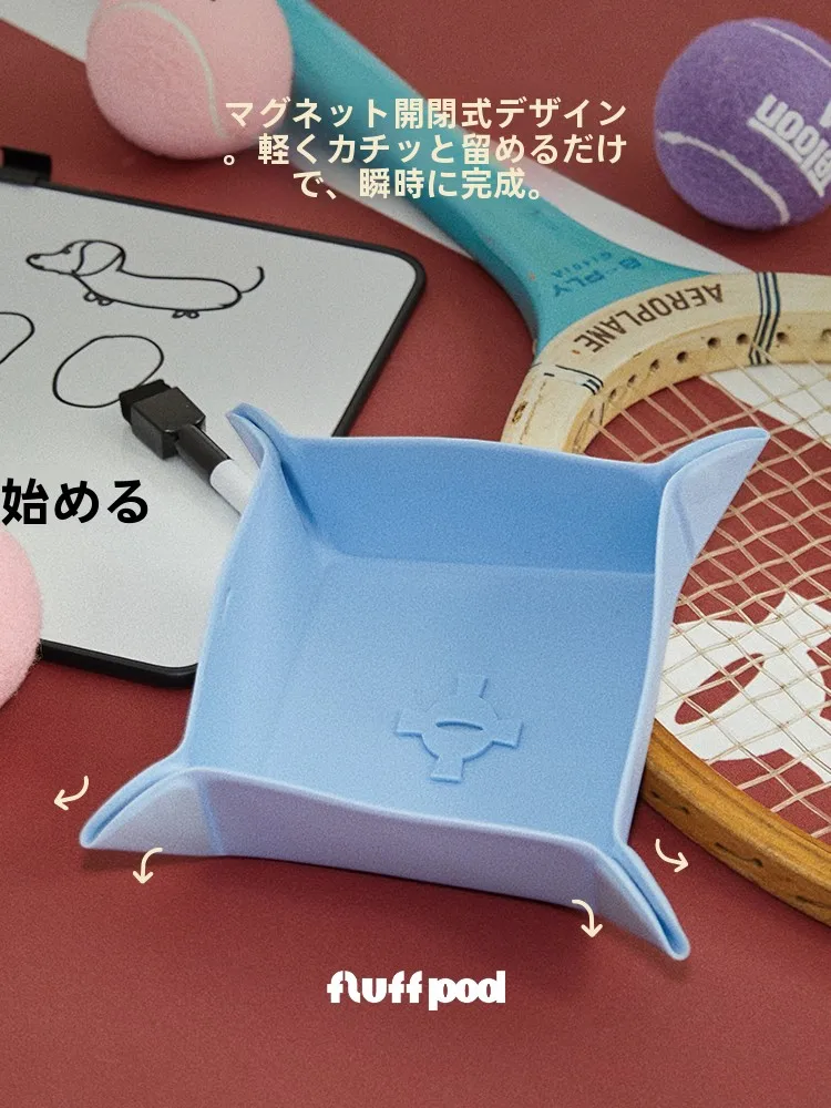 ペット用折りたたみシリコン食器：マグネット吸着タイプの水餌両用機能とは