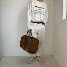 大容量のレザー風手提げ旅行バッグ【フィットネス用・レトロデザイン・女性用】