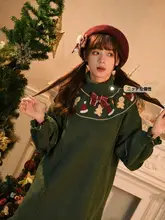 クリスマスにぴったり！レトロなニットワンピース【極上の柔らかさ・冬用・重ね着対応】（セッ��トアップ対応）