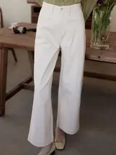 SimpleRetro 高腰ストレートデニムパンツ【レディース・カジュアル・ワイドレッグ】