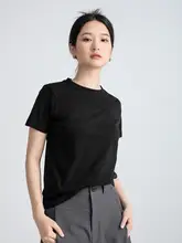 黒白コットンTシャツ【レディース・ラウンドネック・短袖・極上の柔らかさ】