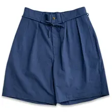 ツイストデザインのウエストゴムショートパンツ【コットン泡泡紗・カジュアル】