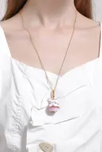 可愛いウサギデザインのロングネックレス【空洞のペンダント・誕生日ギフト・女の子向け】