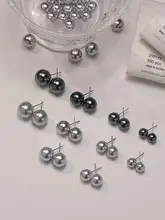 真多麻 グレー パール ピアス【イヤリング・無耳穴・タヒチ黒真珠・純銀製】