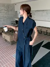 夏用天絲デニムシャツ【ビンテージデザイン・半袖・ゆったりシルエット】とワイドパンツ（セットアップ対応）