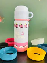 極上の柔らかさシリコン製保温カップカバー【防滑底・吸管付き・500ml対応】