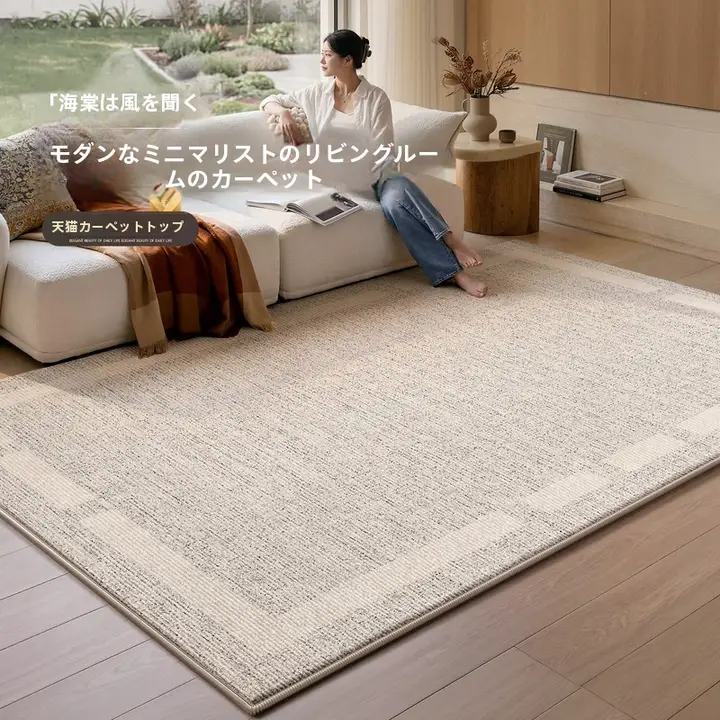 モダンシンプルデザインのラグ【厚手・防音・お手入れ不要・洗える】