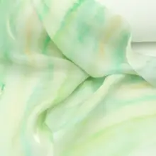 光沢のある薄手通気性生地 ミントグリーン水墨染ストライプ柄 【漢服・旗袍用】
