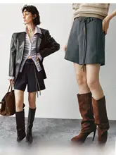 簡約なデザインで美脚効果！フリル裾Aラインスーツショートパンツ