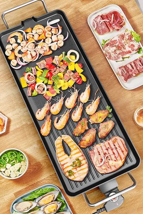 The Primitive 電気グリル ホットプレート 焼肉器 韓国風 多機能 家庭用 屋内 鉄板焼き