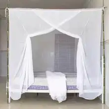 伝統的な木製ベッド用蚊帳【単開き・密閉・厚手・純綿・宿舎用】
