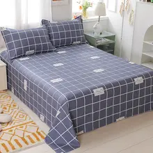 100%綿製 シングルベッドシーツ【1.2m・枕カバー2点付き・学生寮用】