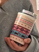 フェア島デザインのコーヒーカップ【保温機能・携帯用・クリスマスカートゥーン】