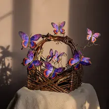 造花 蝶 オブジェ 3D立体 フェイクバタフライ 撮影用小物 インスタ映え 壁飾り ドライフラワー風 インテリア