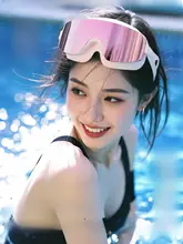 大フレーム防水防曇スイミングゴーグル【女性用・男性用・水泳キャップ付き】（セットアップ対応）