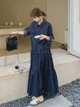 春のカジュアルデニムコーディネート【軽やかな雰囲気・半身スカート・二点セットアップ対応】