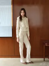 ベロアフード付きスウェットパーカーとロングパンツ【秋冬用・トレンドスタイル】（セットアップ対応）