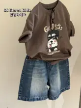 子供用デニムショートパンツ【男女兼用・クラシックデザイン・カジュアル】（セットアップ対応）