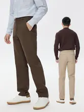 ビジネスカジュアル 男性用ウエストミドルチノパンツ【ストレッチコットン・テーパードデザイン】