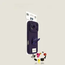 砂色クマヘッドスタンド付きシリコンブレスレット【スマートフォン用・シンプルデザイン】