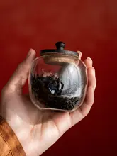 食品グレードの密閉ガラス茶葉容器【湿気防止・普洱茶用・持ち運びに便利】
