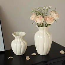 花瓶 生け花 水耕栽培用 リビング用 陶磁器 ヴィンテージ 高級感 