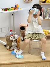 おもちゃ収納スツール【ぬいぐるみ・透明デザイン・リビング用・座れる収納】