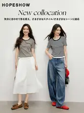 カラー切替ストライプTシャツ【レディース・半袖・カジュアル・ラウンドネック】（セットアップ対応）