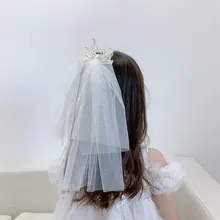 子供用 プリンセスベール付きカチューシャ【クラウンデザイン・誕生日・演出用】