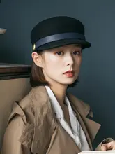 冬用 女性用ダックビルキャップ【ウール・ブラック・多用途】