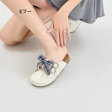 夏用 レディース ストラップ付きチェック柄 バックルデザイン 厚底サンダル【ビーチ・カジュアル用】
