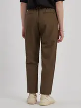 春夏用の薄手ストレートパンツ【メンズ・ゆったり・九分丈・シンプルデザイン】（セットアップ対応）