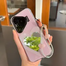 独特なミラー仕上げのスマホケース【ストラップ付き・全包カバー・かわいい】