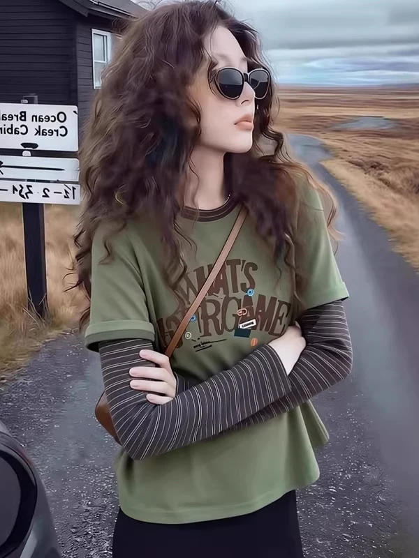 ロンティー重ね着は通勤でも夏でも使える？李柒七のバイカラー長袖Tシャツが解決するリアルな着こなしの悩み