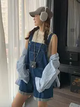 可愛らしいデザインのデニムオーバーオールショートパンツ【夏用・小柄対応】（セットアップ対応）