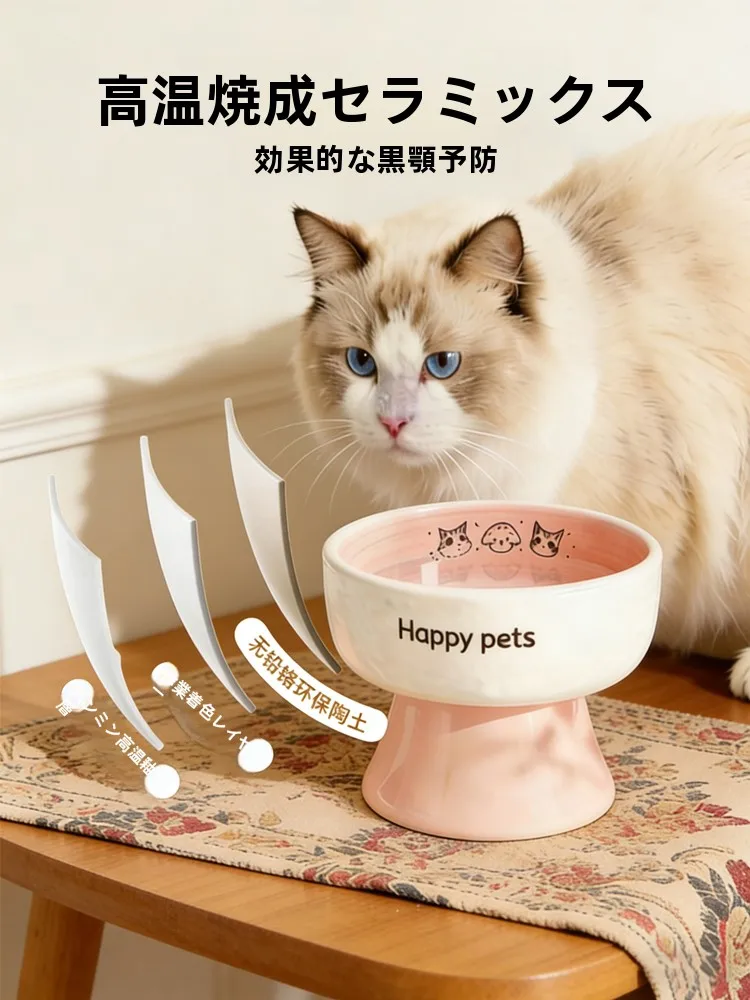 斜口デザインの陶製猫用食器：大口径・防打翻設計の実用性とメンテナンスの実態