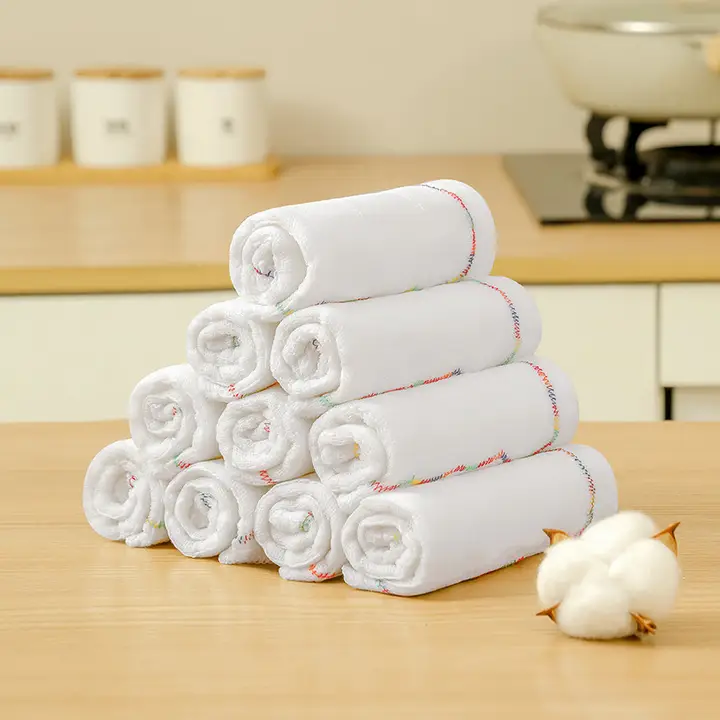 高品質コットン製 食器用ふきん【油汚れ防止・洗浄簡単・厚手】