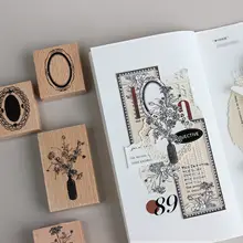 木製スタンプとデザインプレートの可愛い文房具【多用途・手帳用】