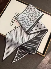 ドット柄カシュクールシルクスカーフ【女性用・ファッション・ネックガード・衣装アクセサリー】（セットアップ対応）