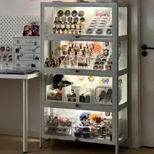 多層式の大容量展示キャビネット【防塵仕様・鉄製・床置き型】