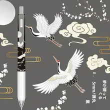 中国風デザインのボールペン【黒・押し出し式・レトロスタイル】