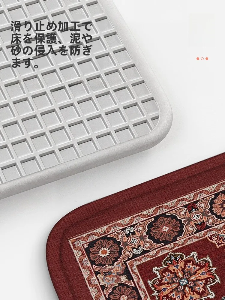 レトロデザインの玄関マット：耐摩耗・ペルシャ風・洗濯不要の実用性と設置場所