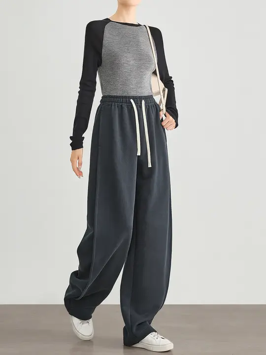 高身長向け綿毛圈ニット スポーツウェア【バナナカリフ・秋冬用・ワイドレッグ】（セットアップ対応）