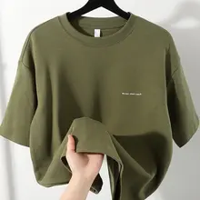 アメリカンレトロデザインのショートスリーブTシャツ【ミリタリーグリーン・ゆったりフィット・ロゴプリント】