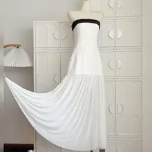 可愛い蝶結び付き無袖マキシドレス【春夏用・フレアシルエット】