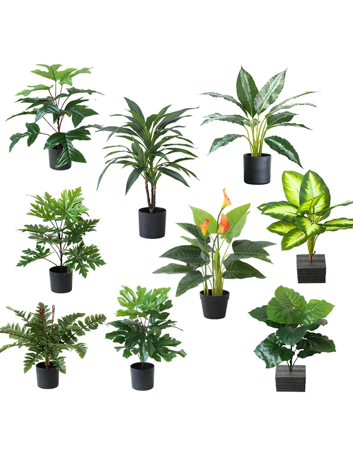 フェイク植物 小さな鉢植え 装飾オブジェ 円形 室内に適した 緑色